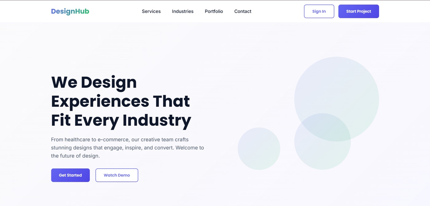 DesignHub website preview