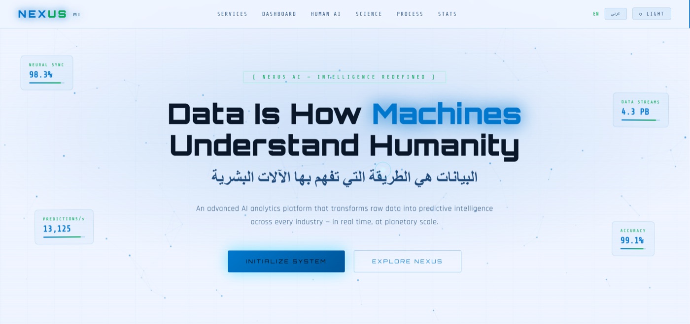 NEXUS AI. website preview