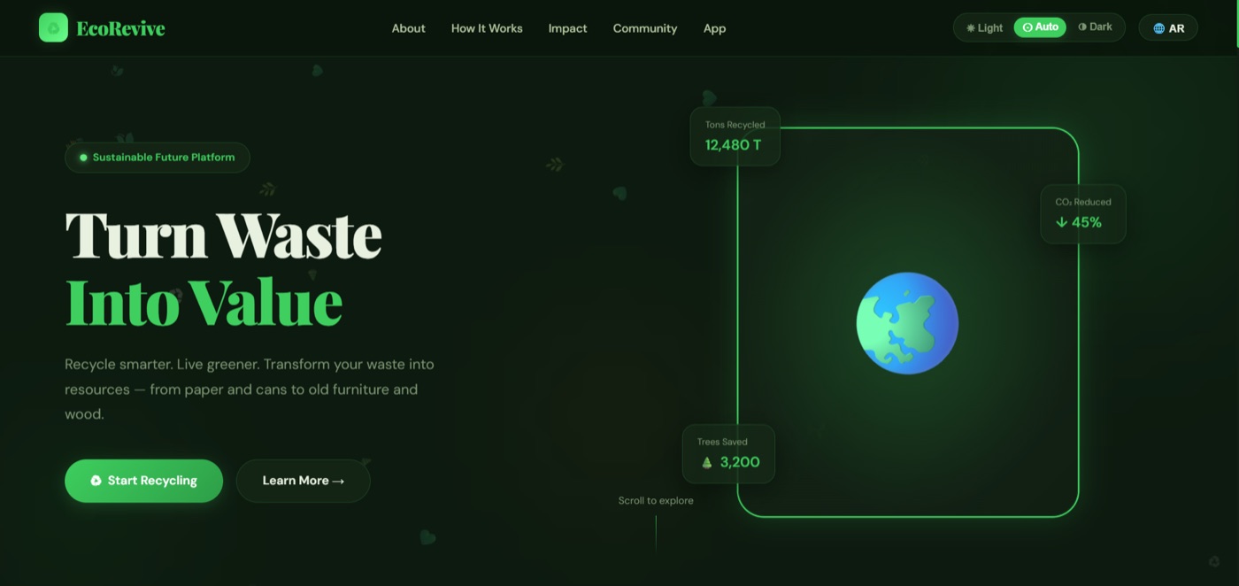  EcoRevive. website preview
